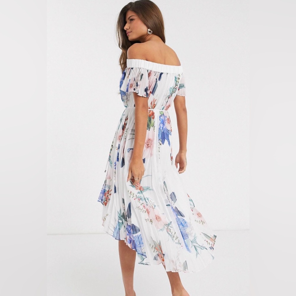 NWT Ted Baker Jamboree Pleated Off The Shoulder Dress